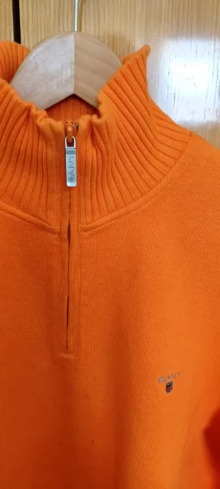 Jersey Gant Naranja Media Cremallera Talla S/M