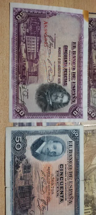 Billetes antiguos El Banco de España