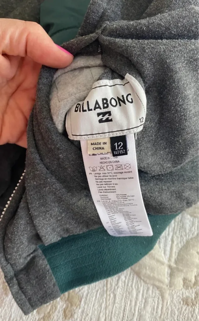 Abrigo reversible Billabong verde y gris