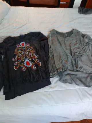 Lote 2 blusas manga larga mujer.