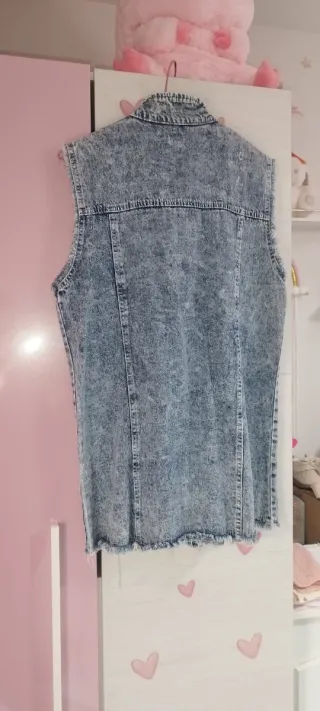 Chaleco  o vestido vaquero mujer perlas