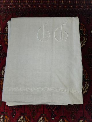 Lenzuola antiche ricamate a mano