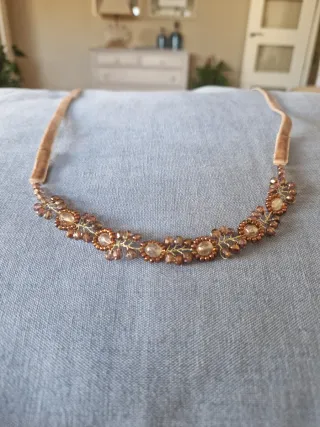 Gargantilla Choker Adorno Flores Dorado