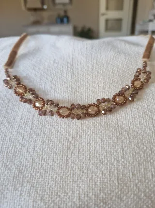 Gargantilla Choker Adorno Flores Dorado