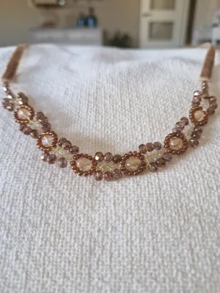 Gargantilla Choker Adorno Flores Dorado