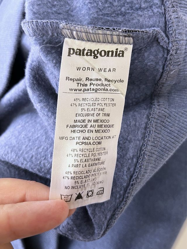 Felpa Patagonia grafica oversize retrò blu Y2K