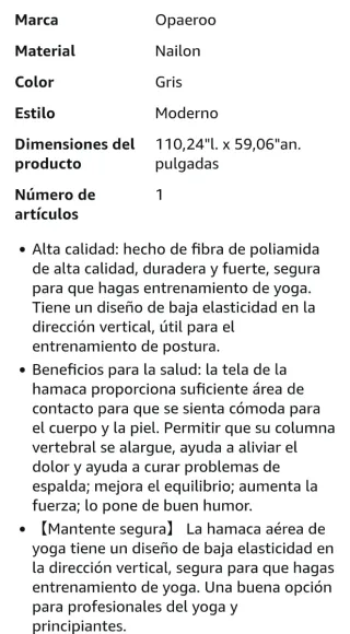 Hamaca Yoga y Accesorios