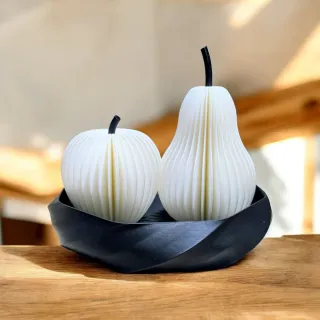 Set Vaso Mela e Pera Bianco e Nero