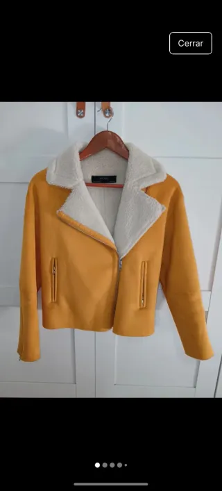 Cazadora borrego amarilla y beige