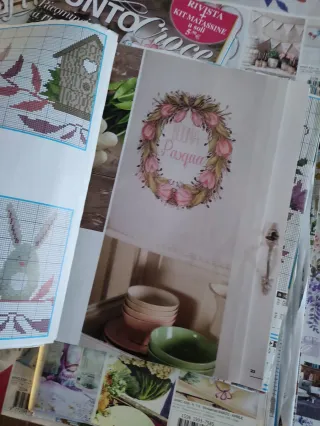 15 riviste Profilo Punto Croce + fili