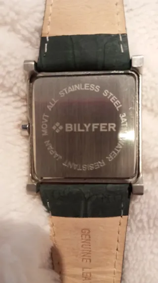 Reloj BILYFER Cuadrado Negro Correa Verde