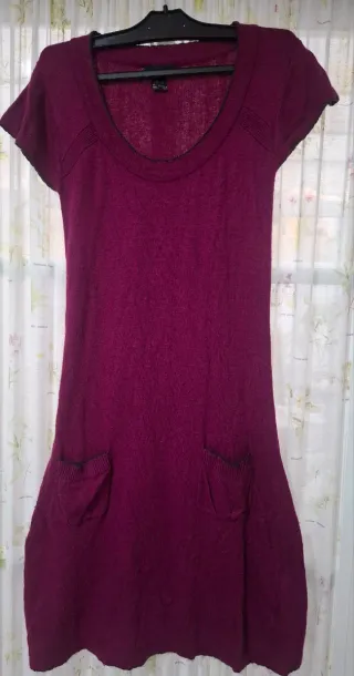 Vestido punto fucsia Mango talla M