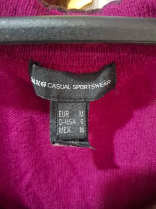 Vestido punto fucsia Mango talla M