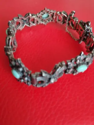Pulsera Vintage Plata Turquesa Años 70