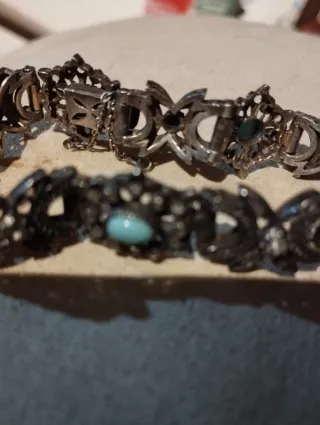 Pulsera Vintage Plata Turquesa Años 70