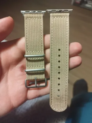Correa de reloj 22mm tela beige