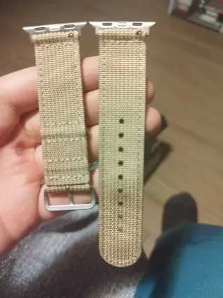 Correa de reloj 22mm tela beige