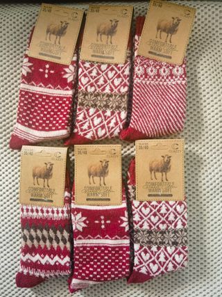 6 pares calcetines lana mujer talla 35-40