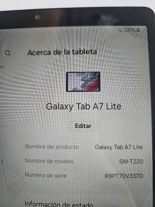 Tablet Samsung A7 Lite Negra