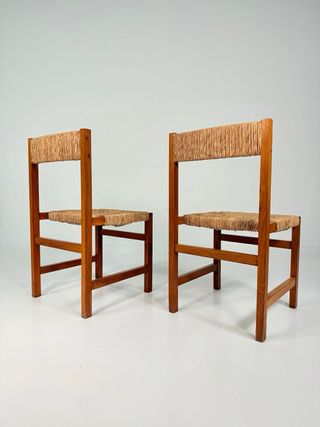 Sillas de roble y enea Jordi Casablancas 1967