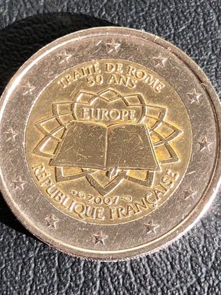 Moneda 2€ Francia 2007 Tratado de Roma