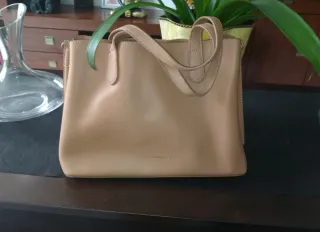 Bolso de mano beige