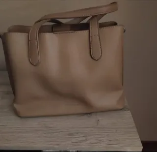 Bolso de mano beige