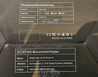 ACEPC T11 4GB/64GB + 160 GB + 2GB Negro Mini PC