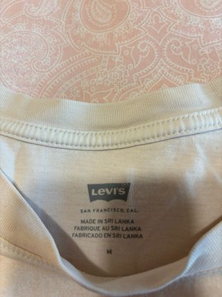 Camiseta Levis Mujer Talla M Naranja-Blanca