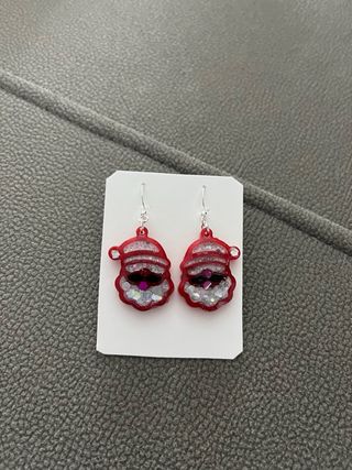 Pendientes Papá Noel Rojos y Plateados