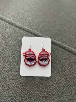 Pendientes Papá Noel Rojos y Plateados