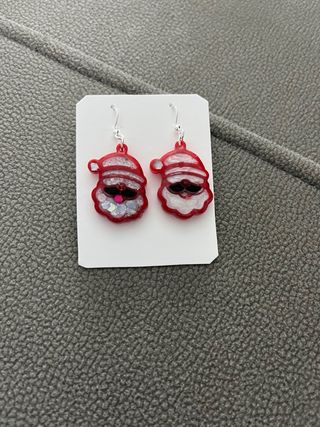 Pendientes Papá Noel Rojos y Plateados