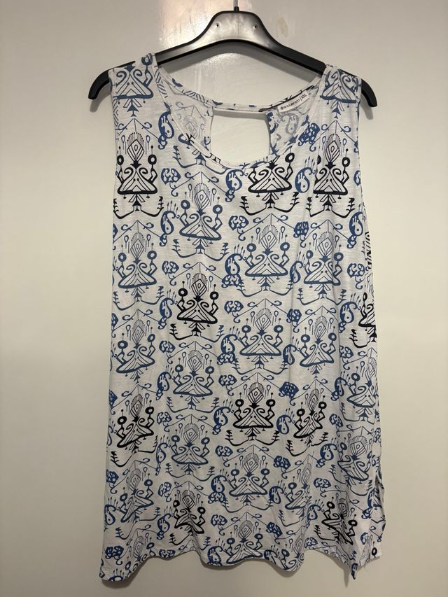 Camiseta algodón sin mangas estampada XXL