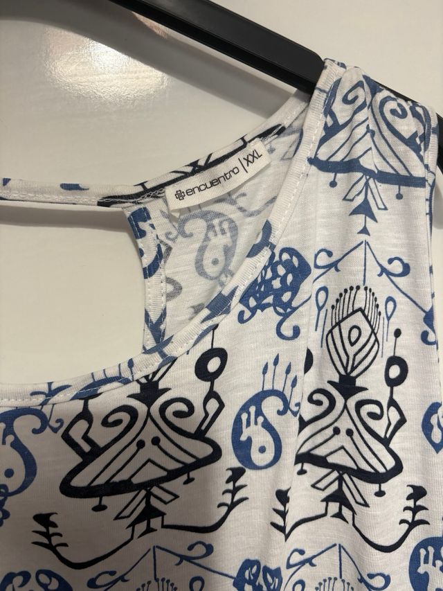 Camiseta algodón sin mangas estampada XXL