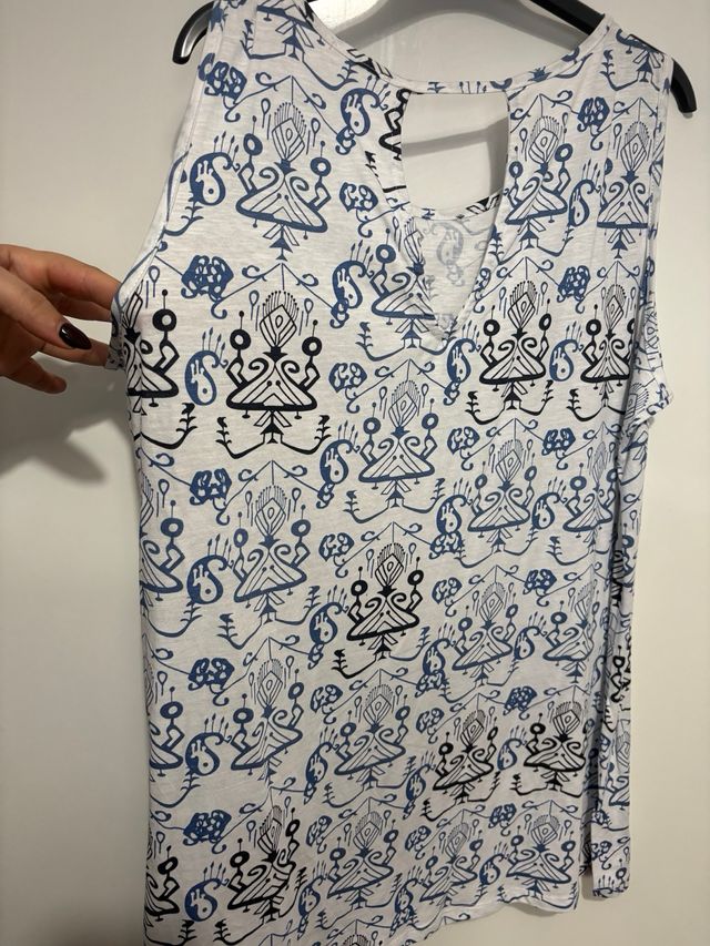 Camiseta algodón sin mangas estampada XXL