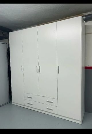 Armario blanco 6 puertas con cajones