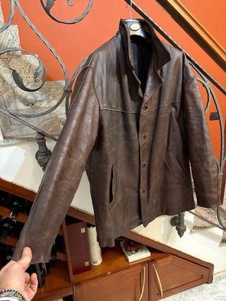 Giacca in vera pelle invecchiata naturale vintage