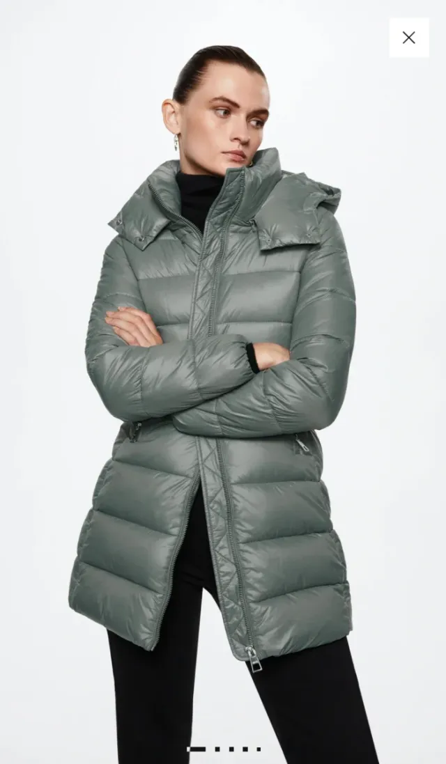 Abrigo acolchado verde Mango