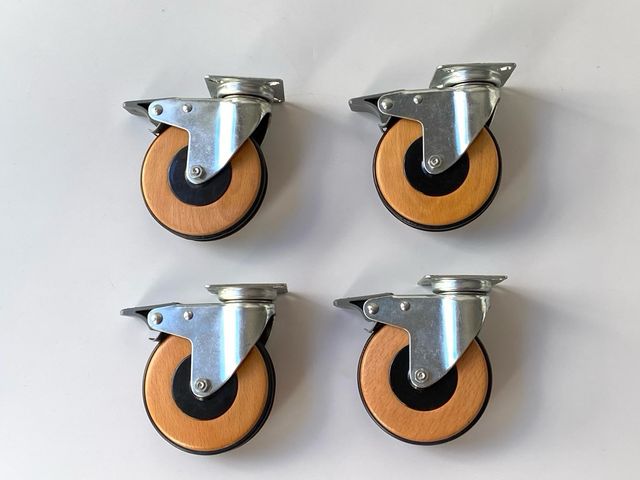 4 Ruote in legno per mobili