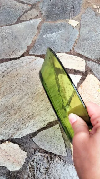 Grande piatto Vetro Verde Duralex France anni 70