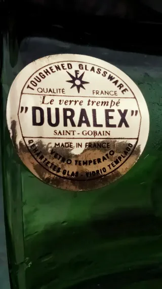 Grande piatto Vetro Verde Duralex France anni 70