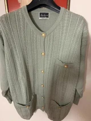 Cardigan Luisa Spagnoli Pura Lana Verde Donna