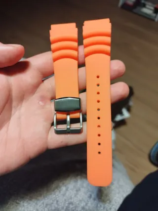 Correa Reloj 22mm Naranja Caucho