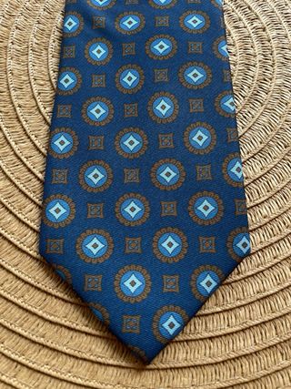 Corbata vintage azul y marrón