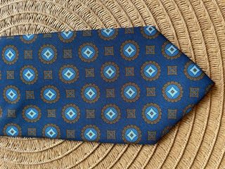 Corbata vintage azul y marrón