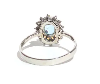Anillo Plata Topacio Azul y plata