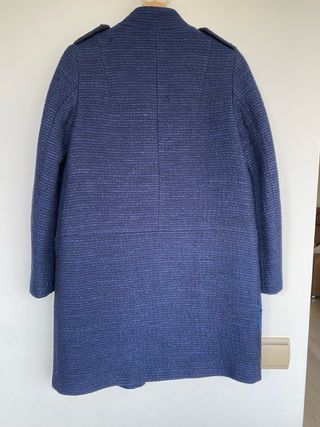 Abrigo Zara Mujer Azul Estructurado