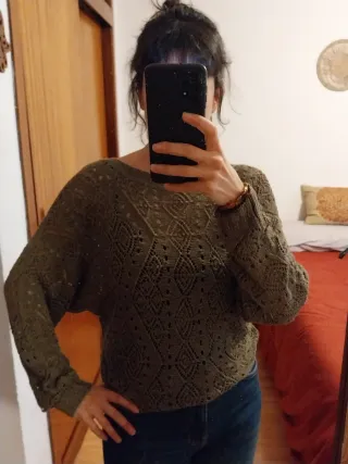 Jersey calado Promod verde caqui