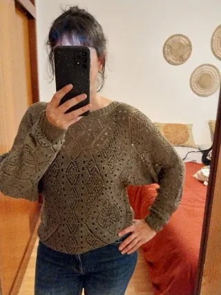 Jersey calado Promod verde caqui