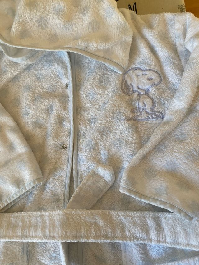 Albornoz Zara Home Snoopy Azul/Blanco